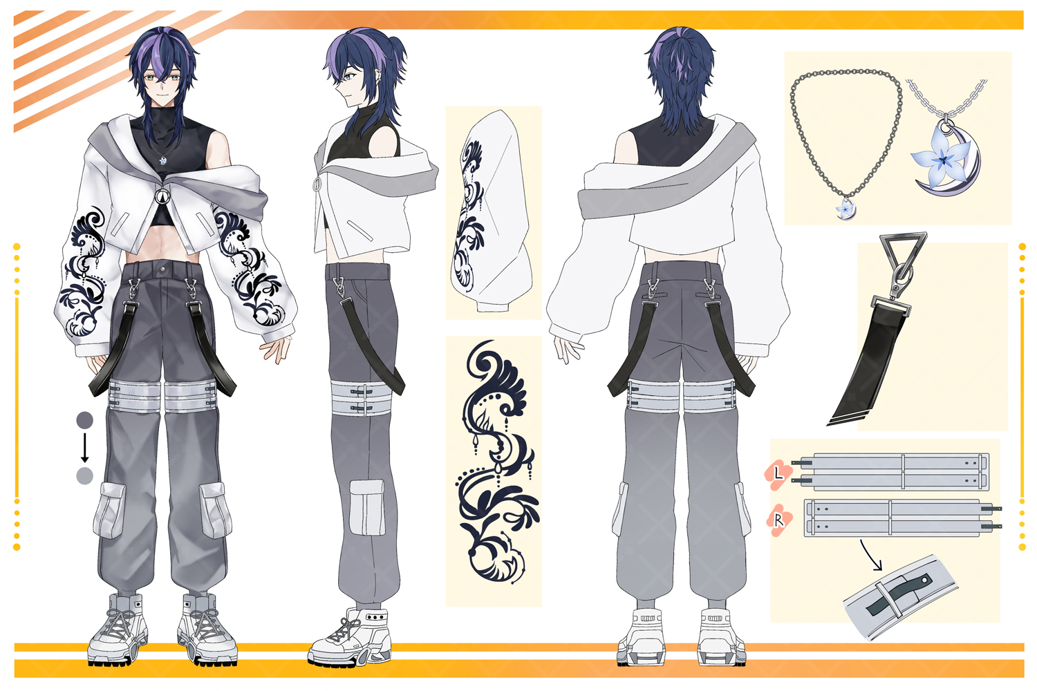 魅華月りなむ様：キャラクター三面図イラスト